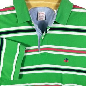 Brooks Brothers Performance Polo Men XL Green Striped Golf Preppy Country Club‎